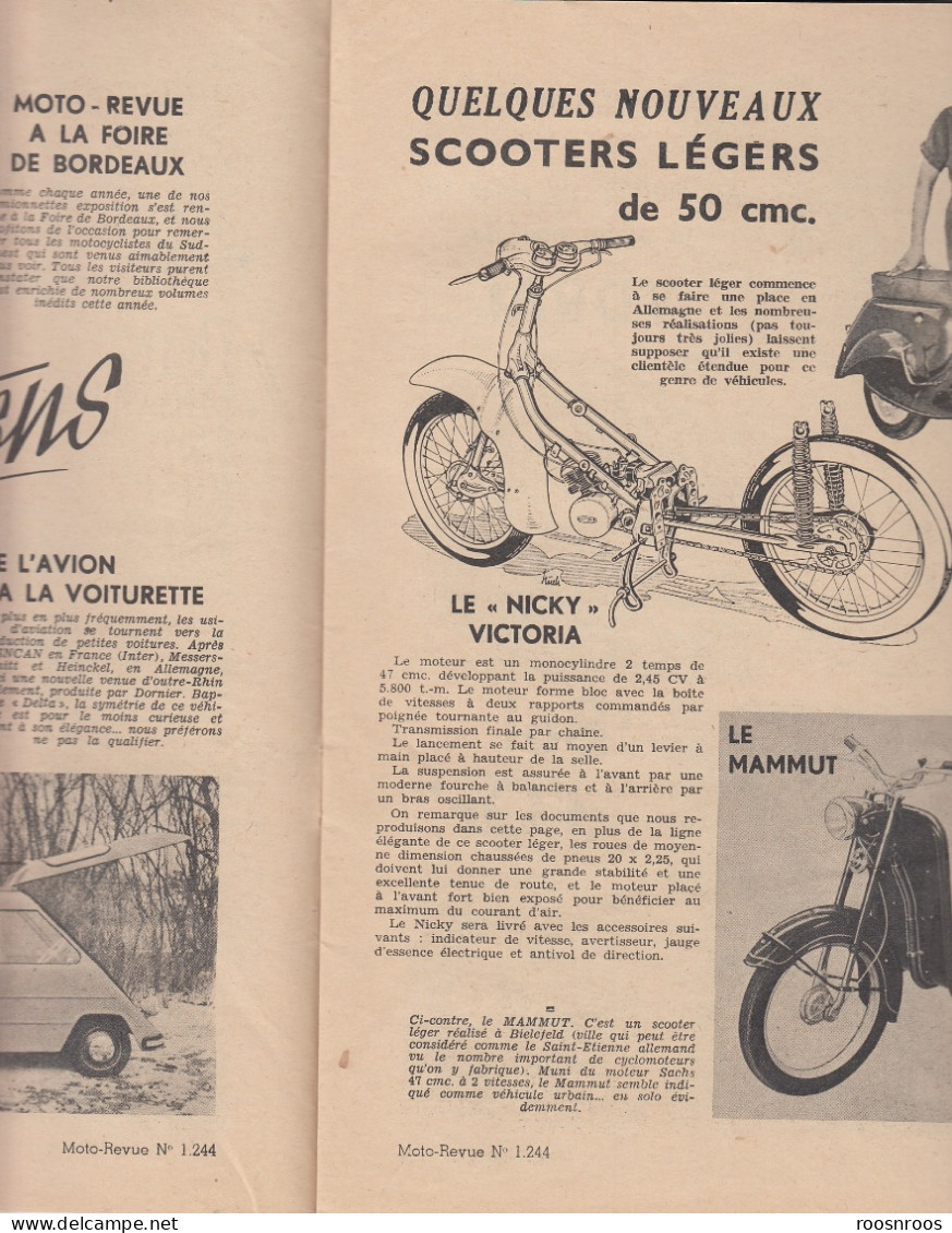 MOTO REVUE N° 1244 - 1955 -  ESSAI 250 PUCH SG - SURVETEMENT LOHDI - Moto