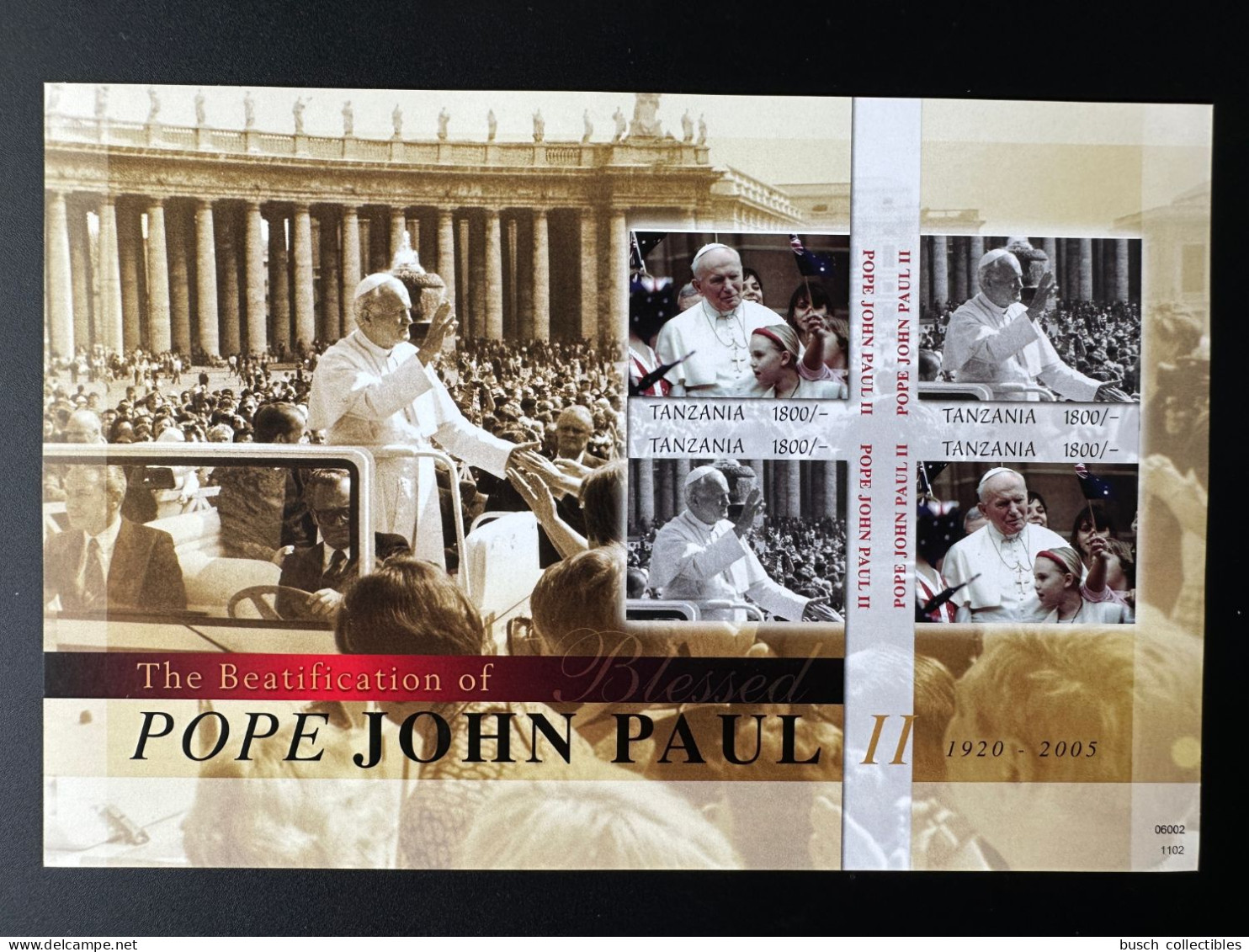 Tanzania 2011 Mi. 4821 - 4822 IMPERF ND Kleinbogen Sheetlet Pape Jean-Paul II Papst Johannes Paul Pope John Paul - Papes