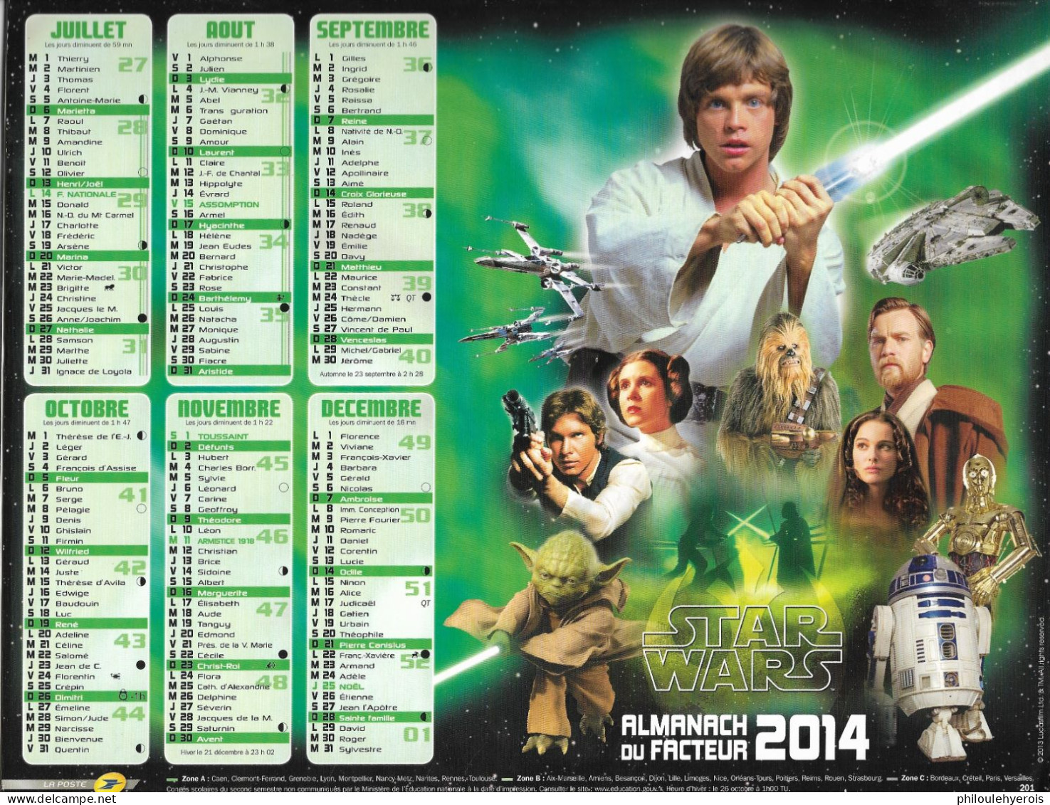 CALENDRIER 2014  STAR WARS Film - Big : 2001-...