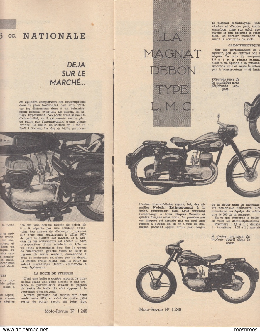 MOTO REVUE N° 1248 - 1955 -  DESCRIPTION 175 MAGNAT-DEBON - LA PRODUCTION RUSSE - Motorrad