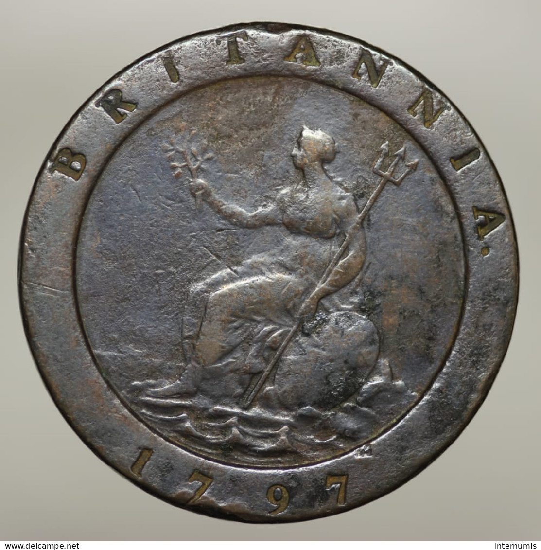 Grande Brétagne / UK, George III, 2 Pence, 1797, Cuivre (Copper), TTB (EF), KM#619, S.3776 - C. 1 Penny