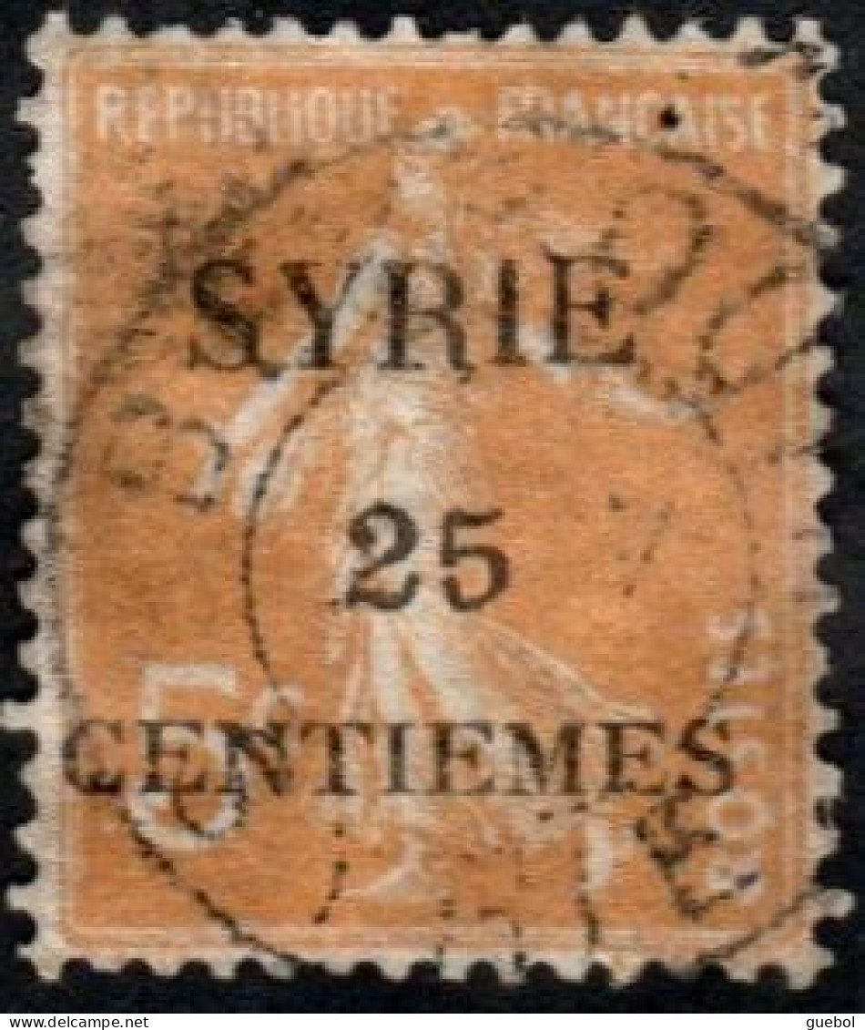 Syrie Obl. N° 106 - Semeuse Surchargée 25 Centièmes Sur 5c Orange - Oblitérés