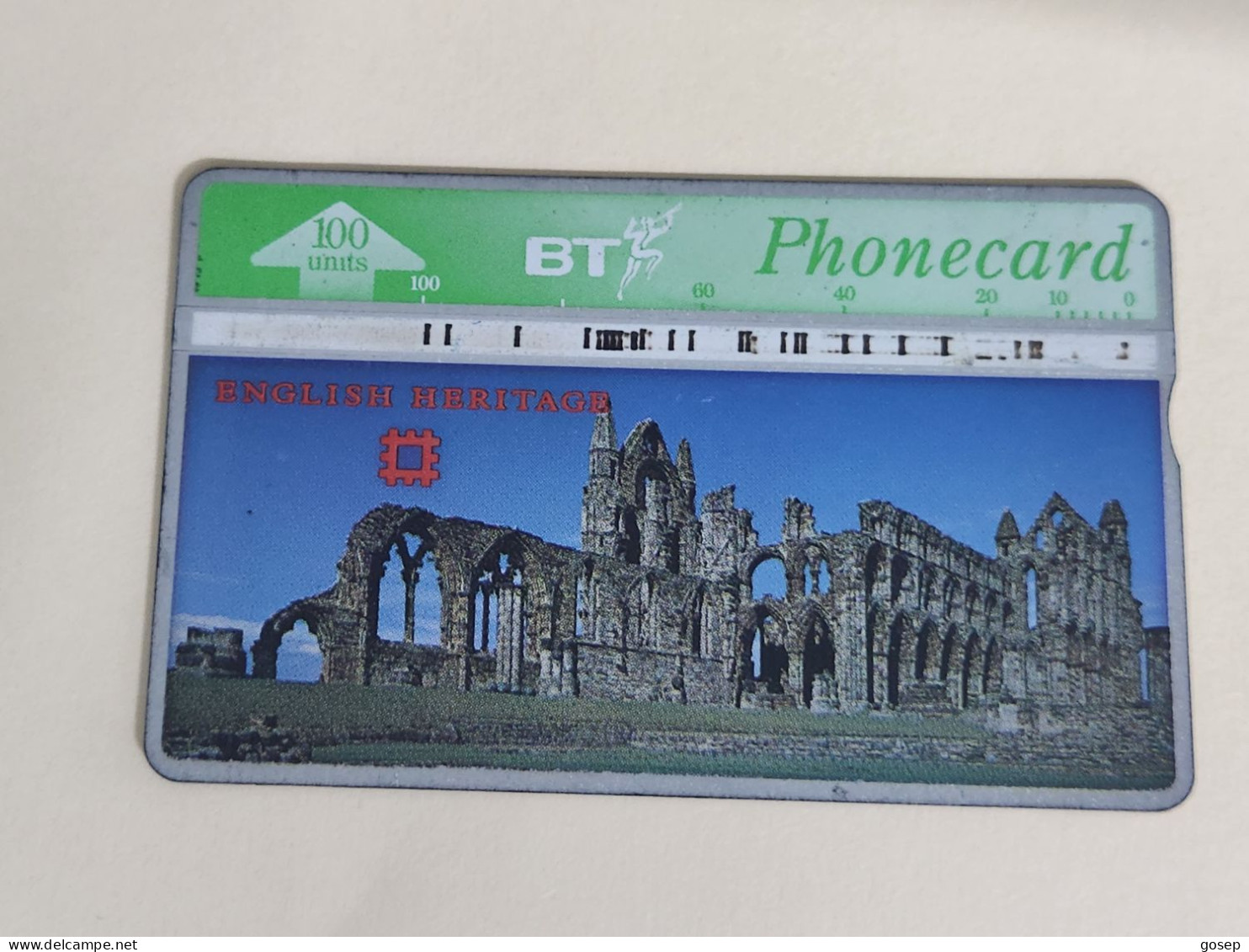 United Kingdom-(BTA122)-HERITAGE-Whitby Abbey-(212)(100units)(527G16120)price Cataloge3.00£-used+1card Prepiad Free - BT Emissioni Pubblicitarie