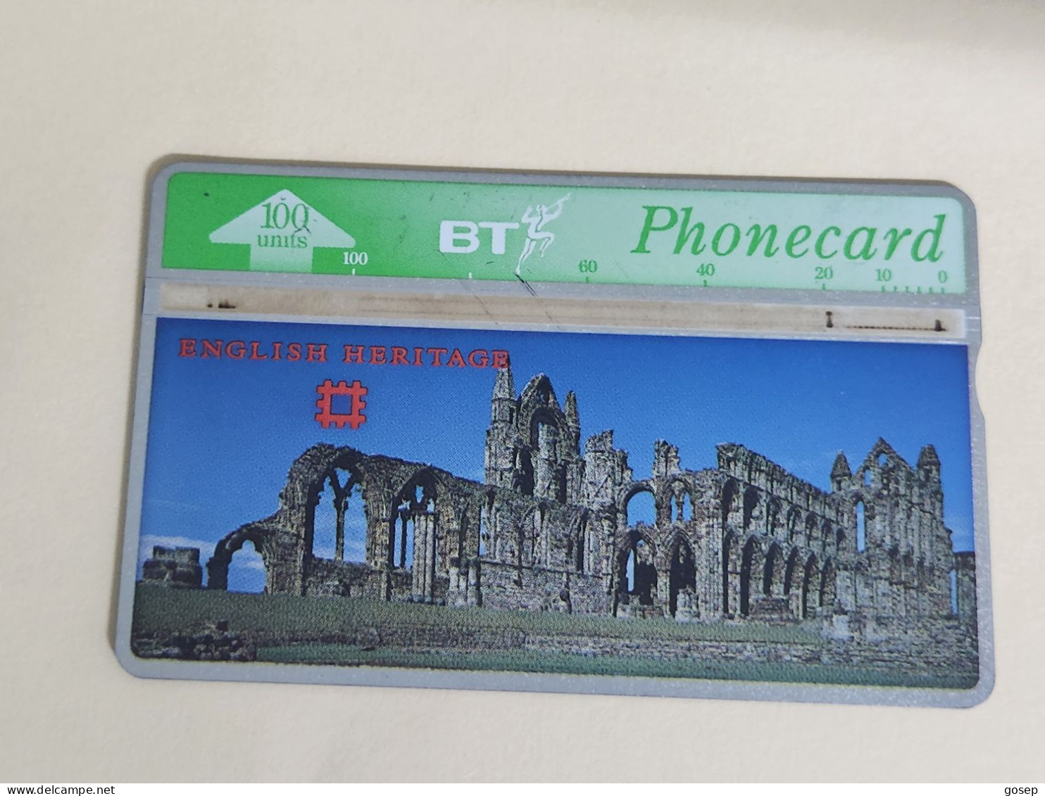 United Kingdom-(BTA122)-HERITAGE-Whitby Abbey-(213)(100units)(527G31289)price Cataloge3.00£-used+1card Prepiad Free - BT Advertising Issues
