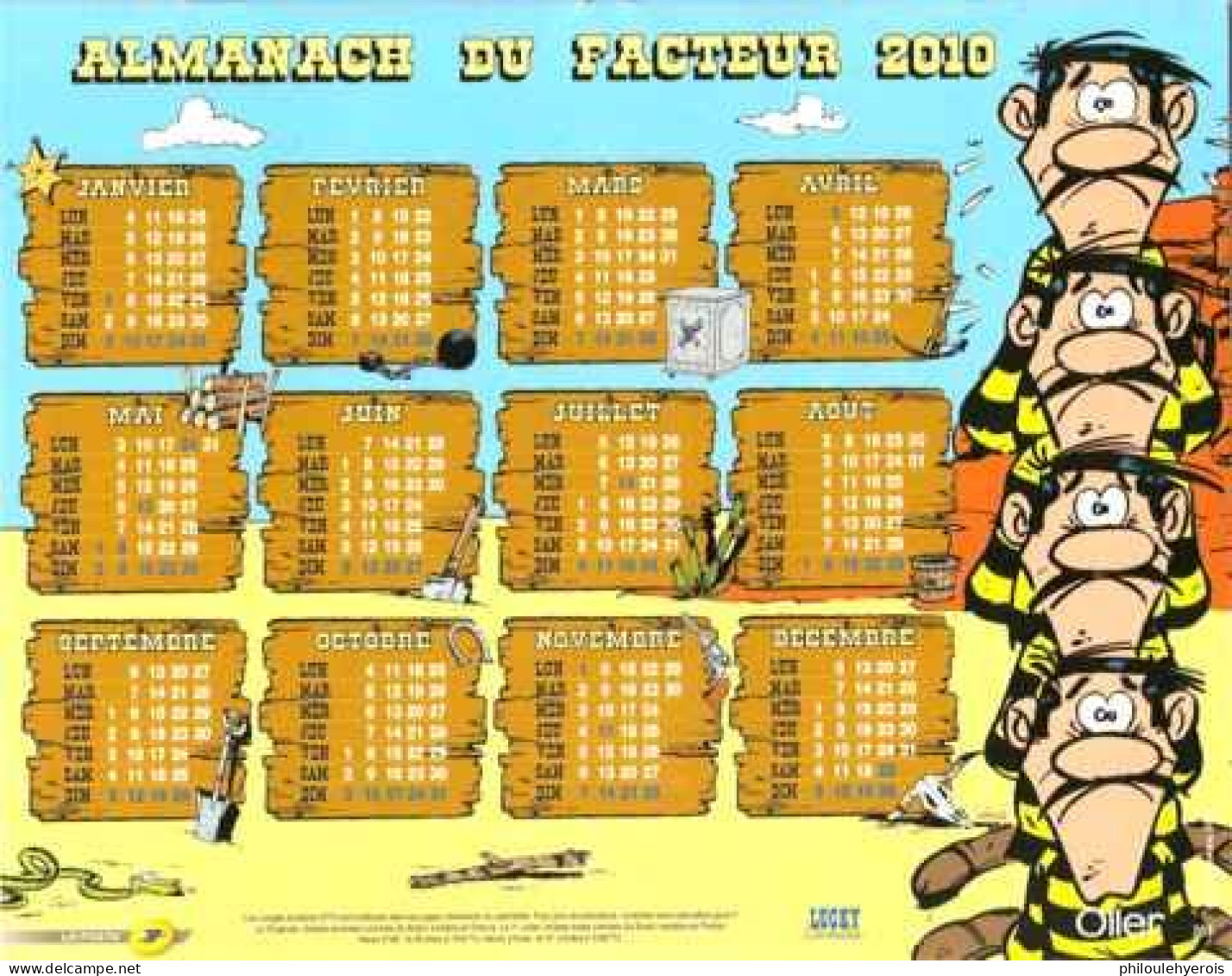 CALENDRIER 2010  LUCKY LUKE - Formato Grande : 2001-...