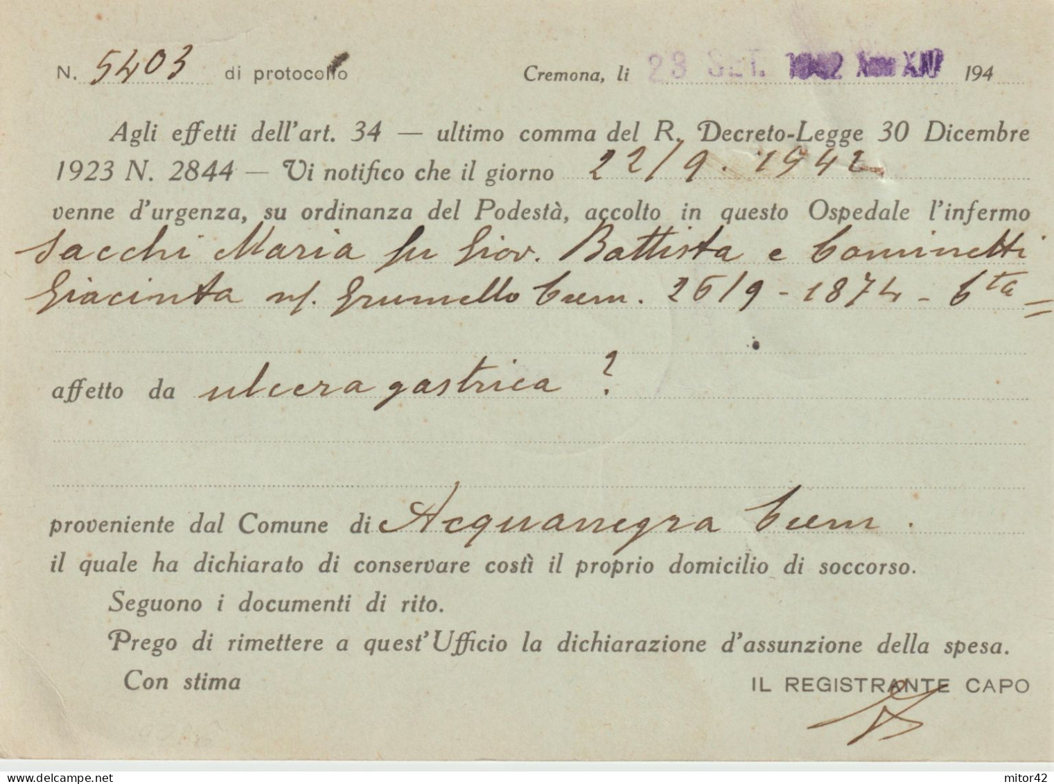 82*-30c.+50c.-Propaganda Di Guerra:Armi E Cuorii+La Disciplina-MISTA Vignette Diverse-1942-Cremona A Grumello Cremonese - Propagande De Guerre