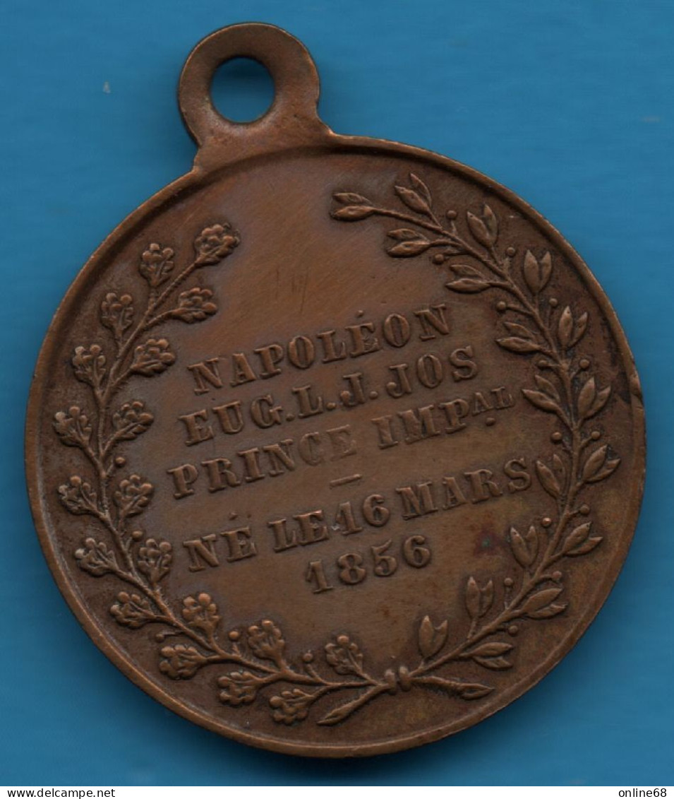 FRANCE Médaille Baptême Du Prince Impérial NAPOLEON Le 14 Juin 1856  LE PRINCE IMPal NÉ LE 16 MARS 1856 - Monarquía / Nobleza