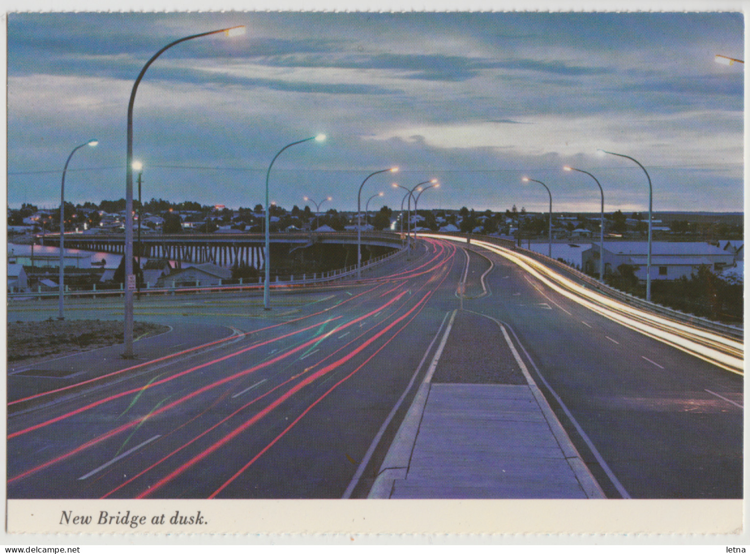 SOUTH AUSTRALIA SA New Bridge At Dusk PORT AUGUSTA Nucolorvue PA22 Postcard C1970s - Otros & Sin Clasificación