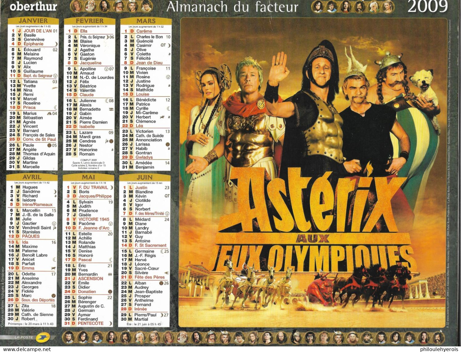 CALENDRIER 2009  ASTERIX AUX JEUX OLYMPIQUES Film - Groot Formaat: 2001-...