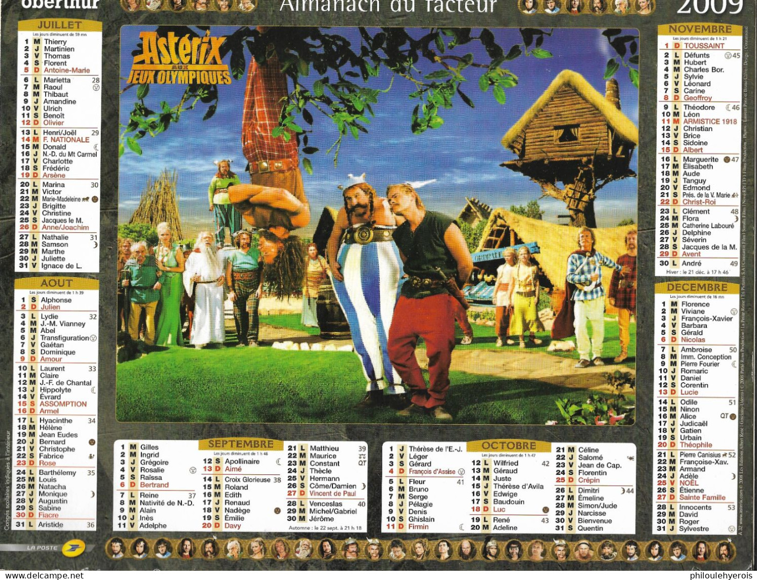 CALENDRIER 2009  ASTERIX AUX JEUX OLYMPIQUES Film - Tamaño Grande : 2001-...