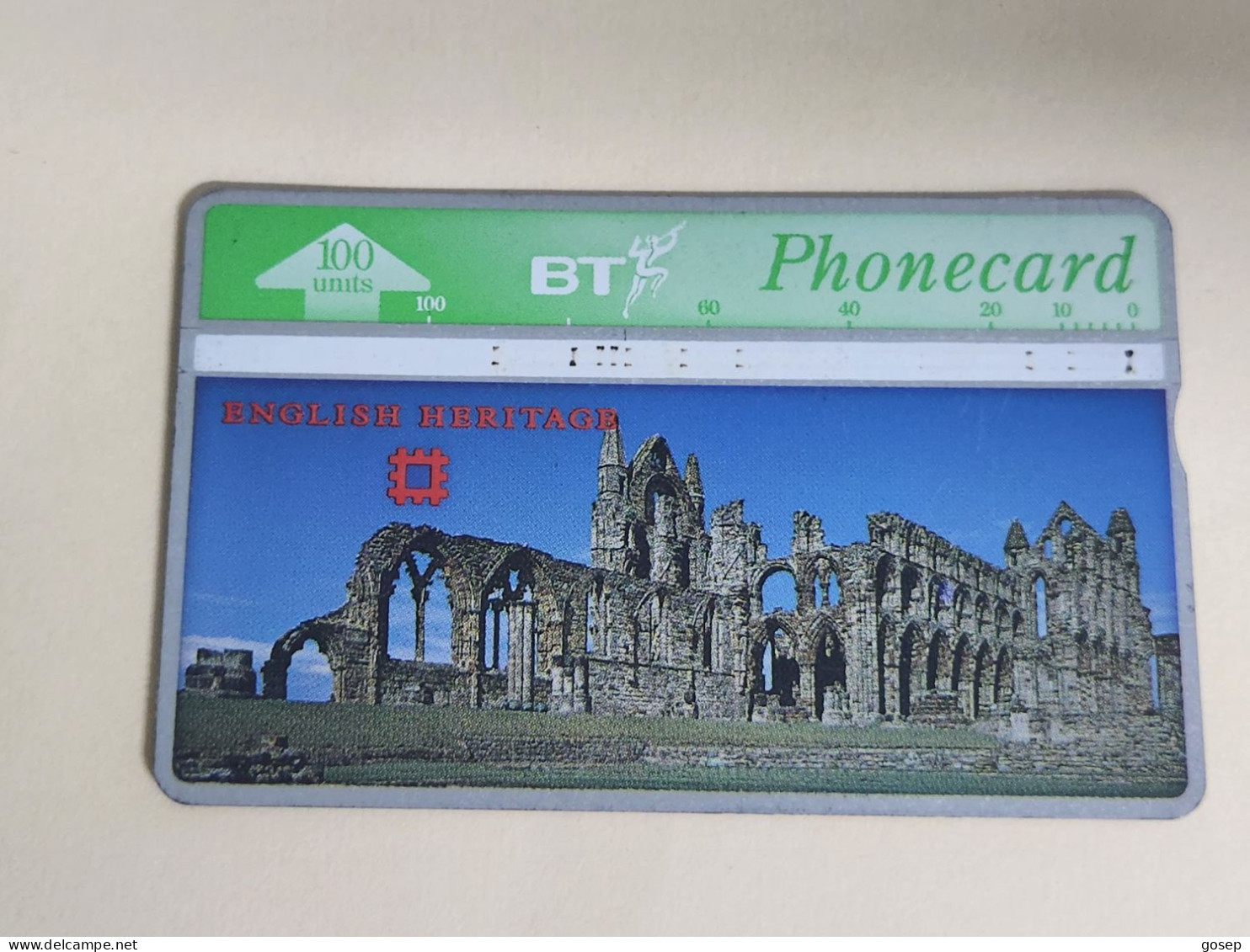 United Kingdom-(BTA122)-HERITAGE-Whitby Abbey-(216)(100units)(527H57509)price Cataloge3.00£-used+1card Prepiad Free - BT Advertising Issues