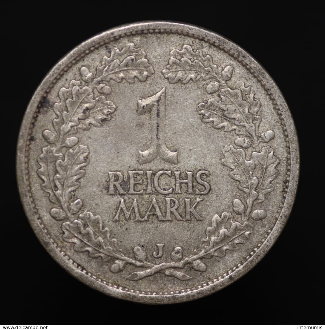 Allemagne / Germany, Weimar Republic, 1 Reichsmark , 1925 - J, Hamburg, Argent (Silver), SUP (AU), KM#44 - 1 Mark & 1 Reichsmark