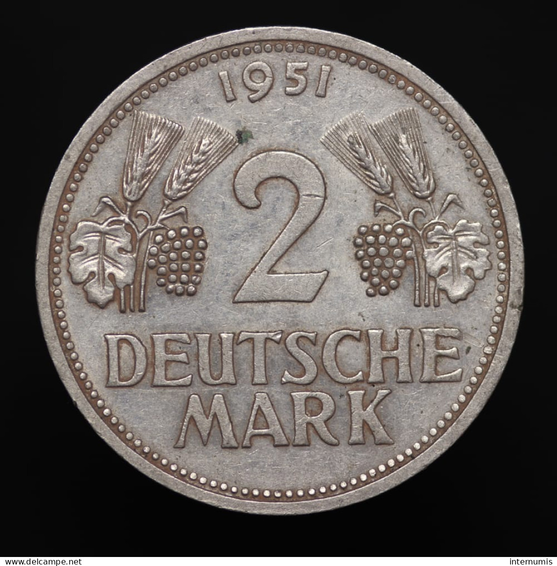 Allemagne / Germany, 2 Mark, 1951 - F, Stuttgart, Cu-N (Copper-Nickel), SUP (AU), KM#111 - 2 Marcos