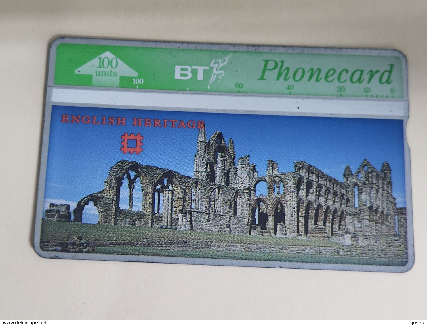 United Kingdom-(BTA122)-HERITAGE-Whitby Abbey-(217)(100units)(527H30198)price Cataloge3.00£-used+1card Prepiad Free - BT Emissions Publicitaires