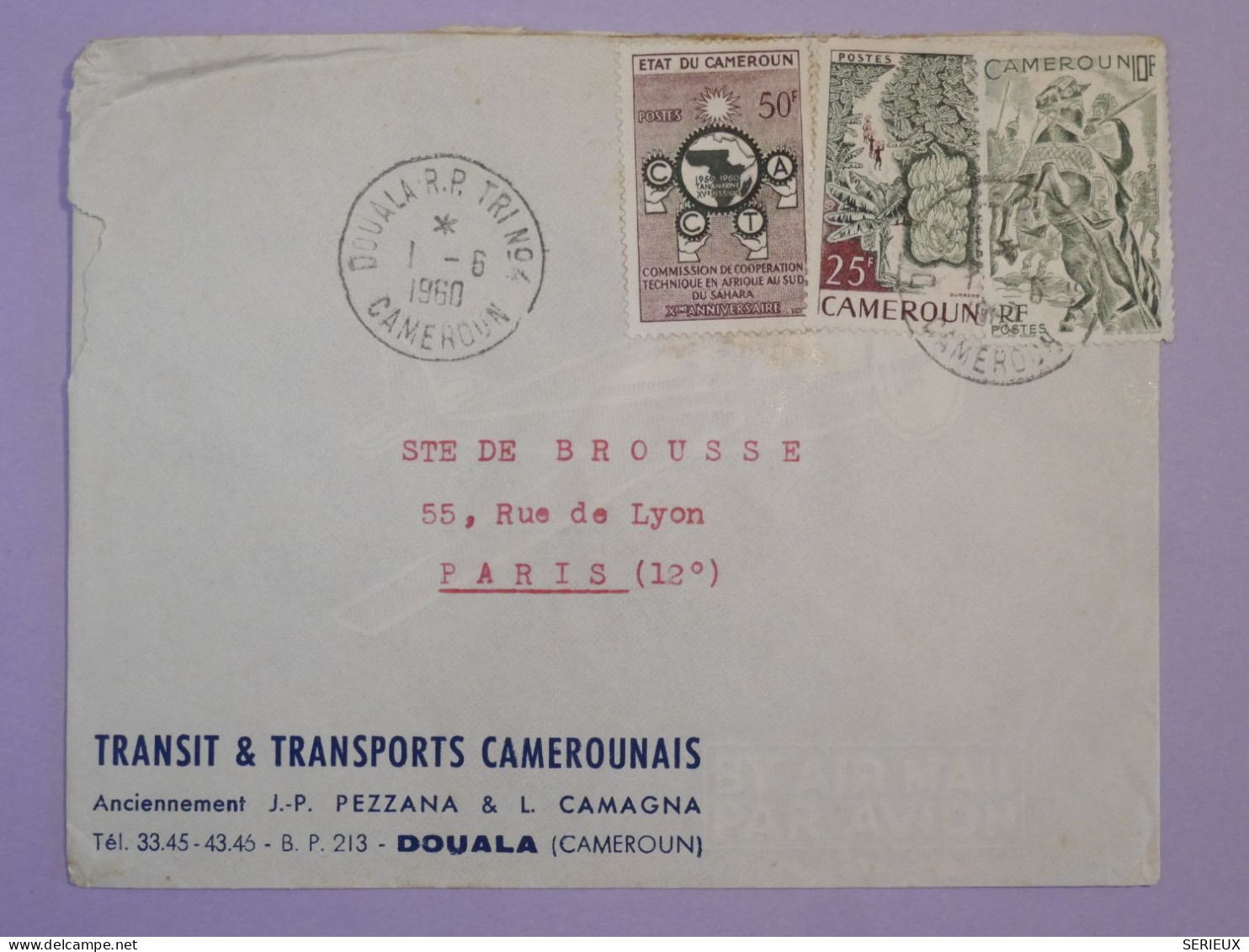 BS18 CAMEROUN  BELLE LETTRE1959 DOUALA  A PARIS FRANCE +  + AFFR.INTERESSANT++ ++ - Briefe U. Dokumente