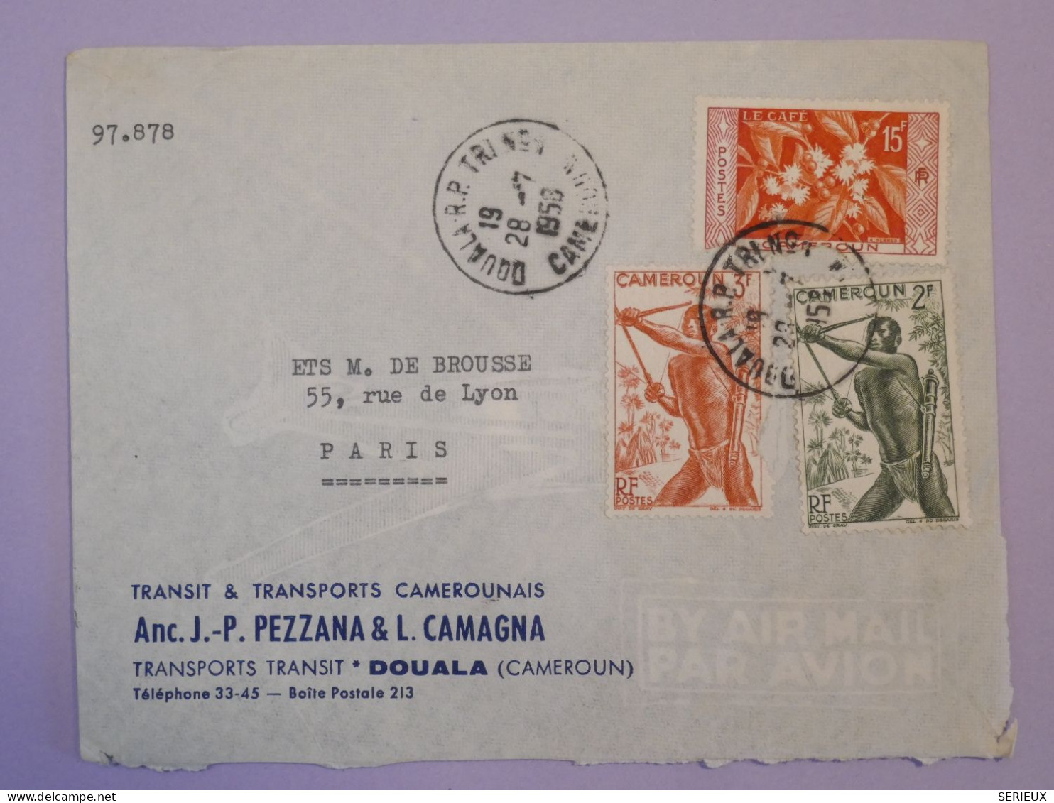 BS18 CAMEROUN  BELLE LETTRE PRIVEE 1958 DOUALA  A PARIS FRANCE +  + AFFR.INTERESSANT++ ++ - Covers & Documents