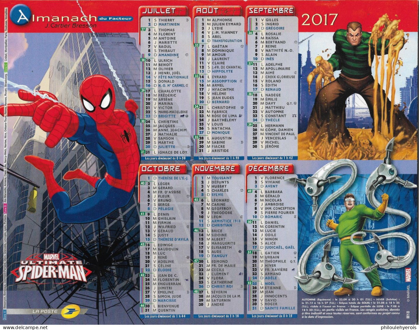 CALENDRIER 2017  SPIDER-MAN  MARVEL - Big : 2001-...