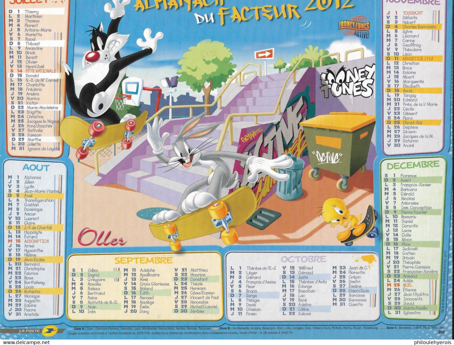 CALENDRIER 2012  LOONEY TUNES Warner Bros - Grossformat : 2001-...