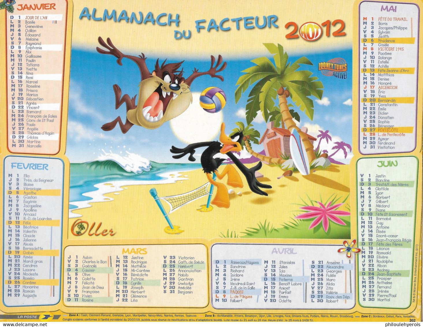 CALENDRIER 2012  LOONEY TUNES Warner Bros - Groot Formaat: 2001-...