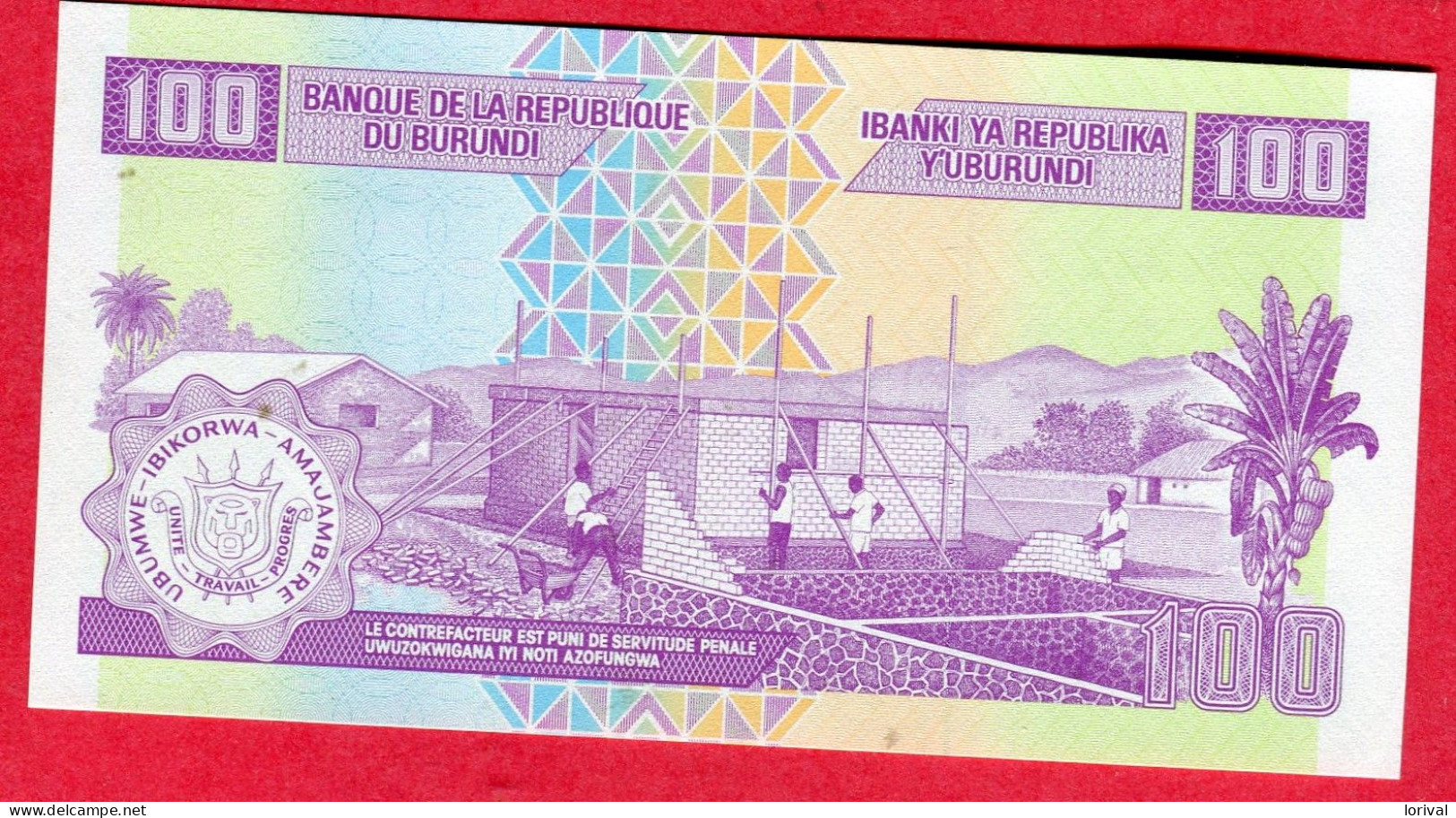 100 Francs Neuf 3 Euros - Burundi