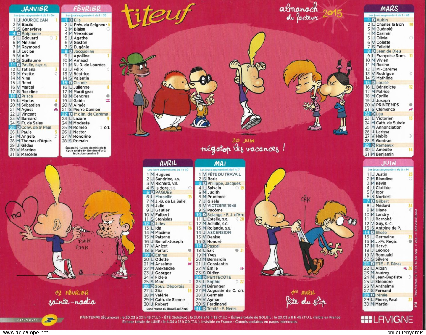 CALENDRIER 2015  TITEUF - Grossformat : 2001-...