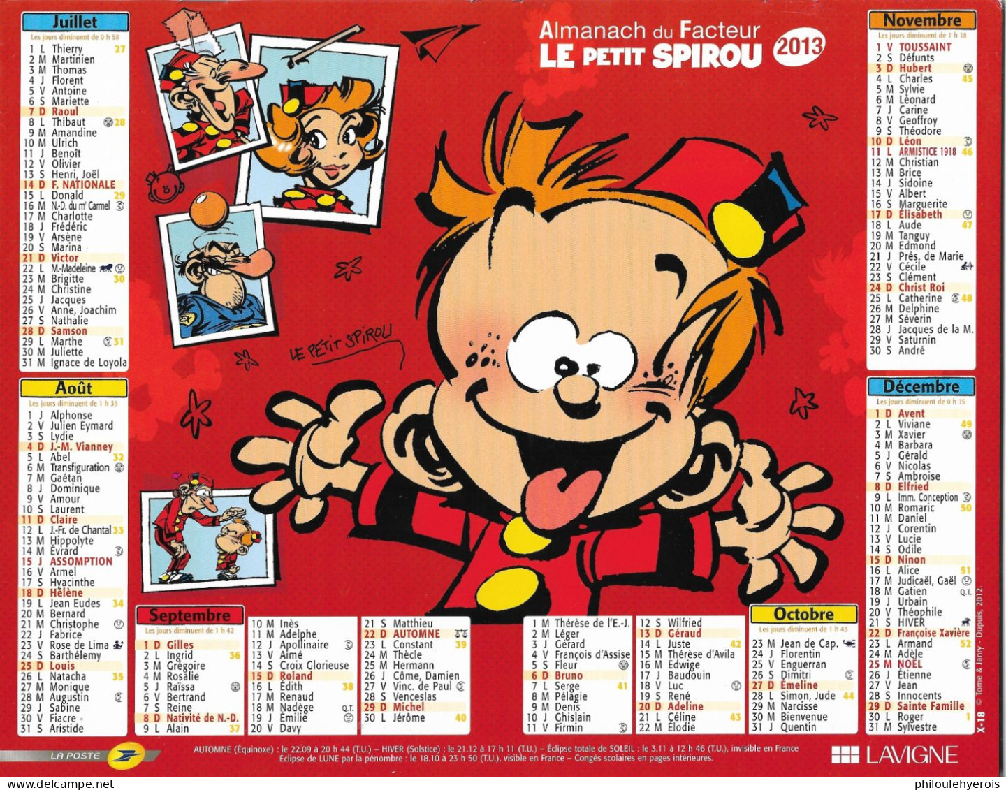 CALENDRIER 2013  LE PETIT SPIROU  Dupuis - Grand Format : 2001-...