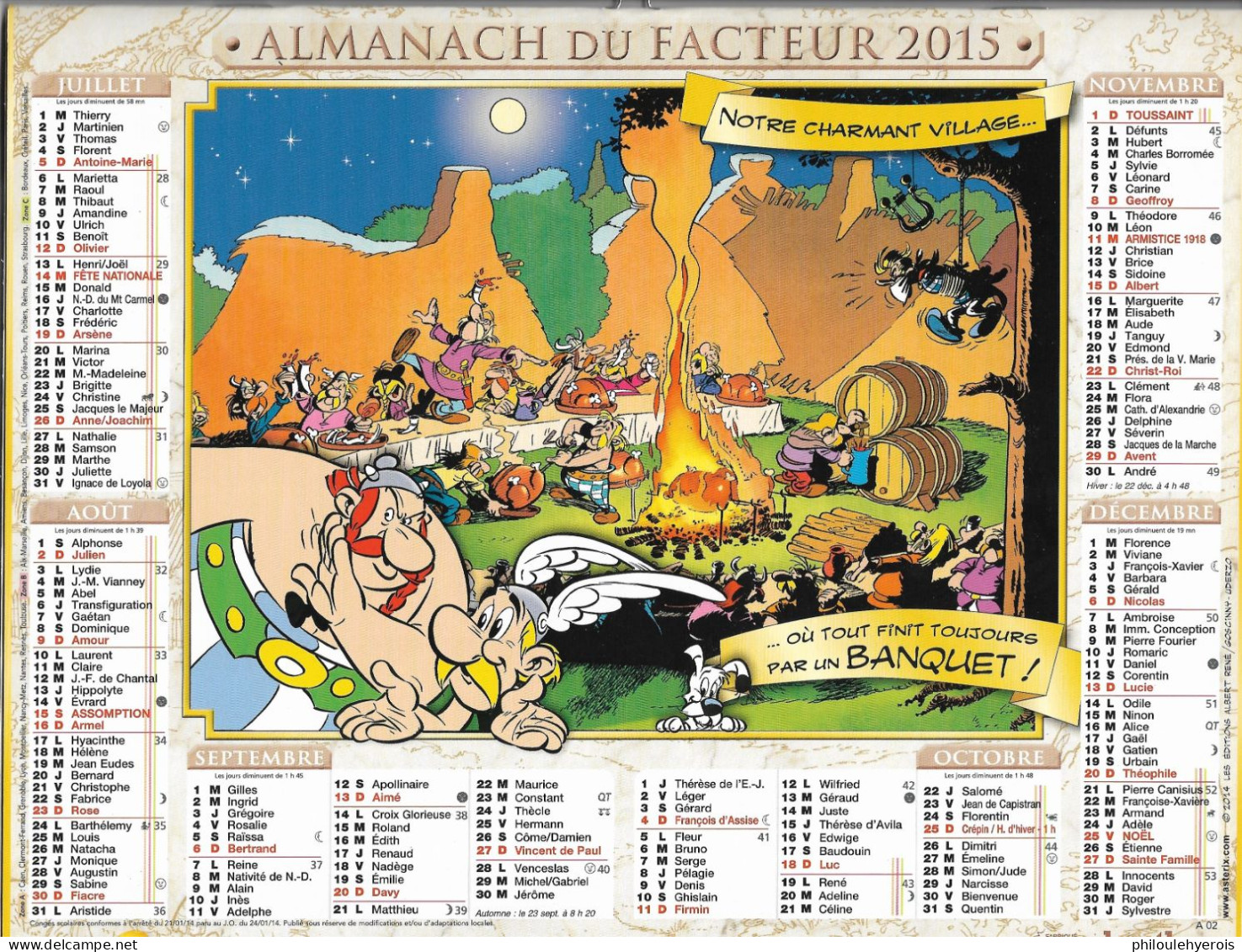 CALENDRIER 2015  ASTERIX - Formato Grande : 2001-...