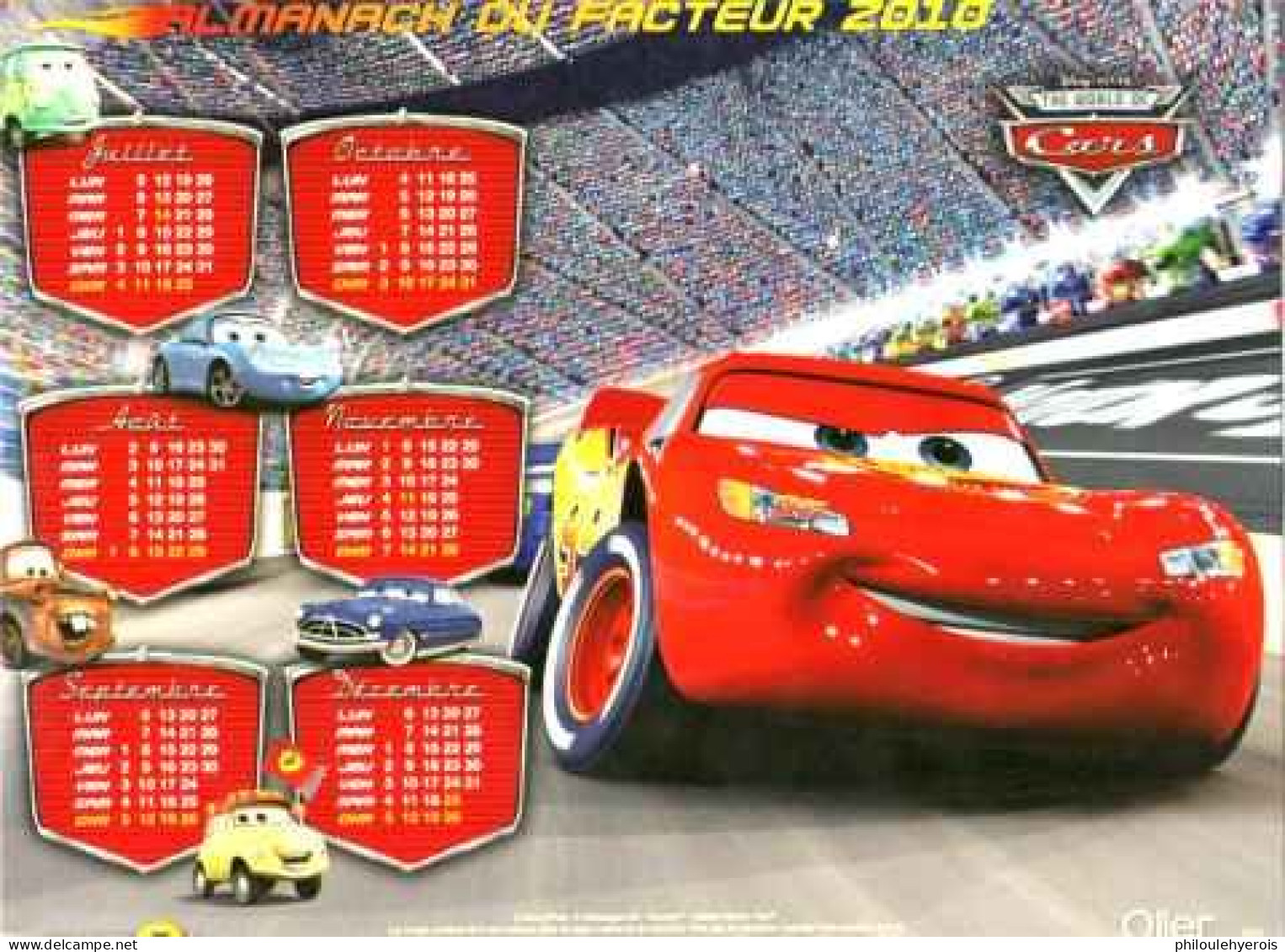 CALENDRIER 2010 CARS Et FAIRIES  DISNEY-PIXAR - Tamaño Grande : 2001-...