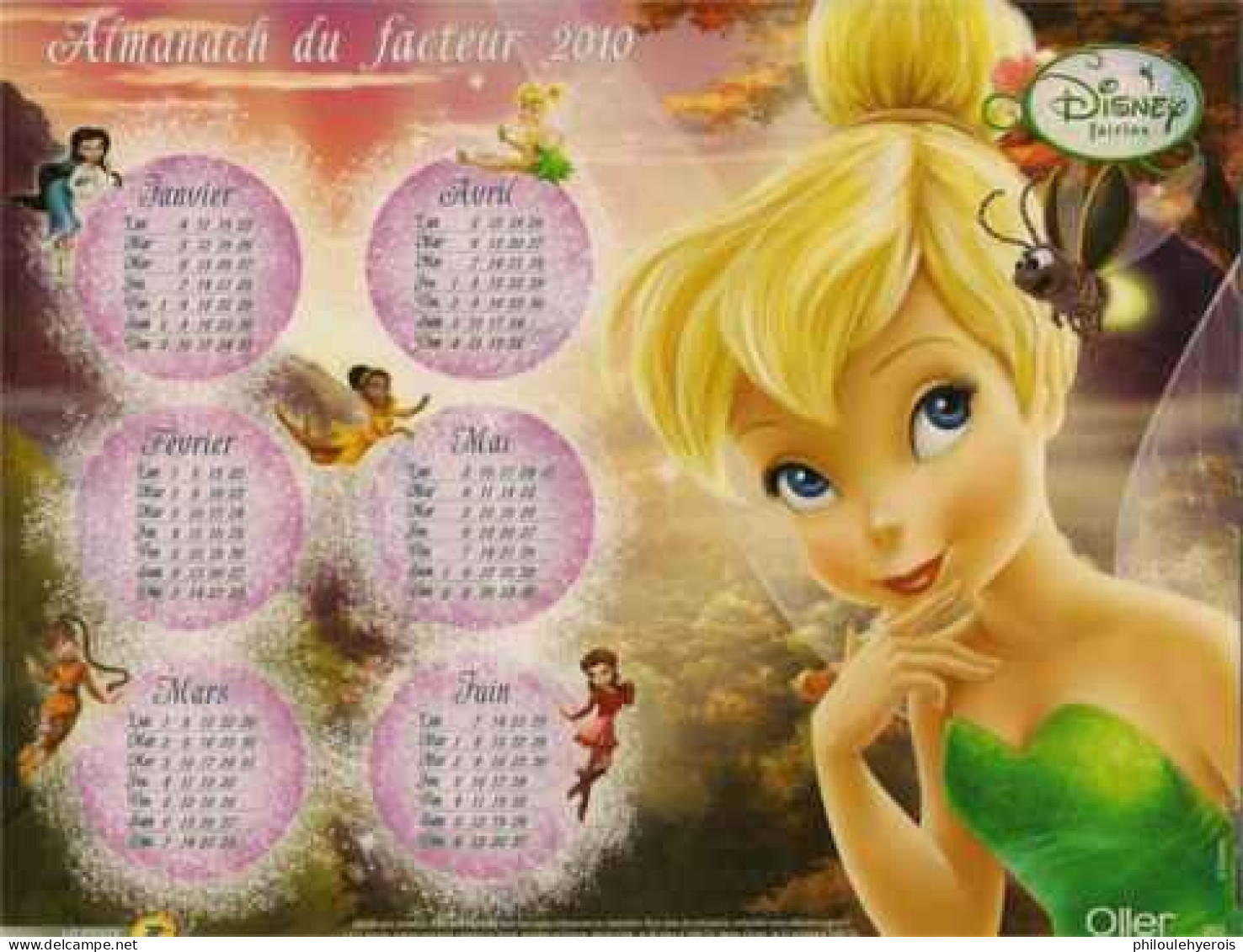 CALENDRIER 2010 CARS Et FAIRIES  DISNEY-PIXAR - Formato Grande : 2001-...