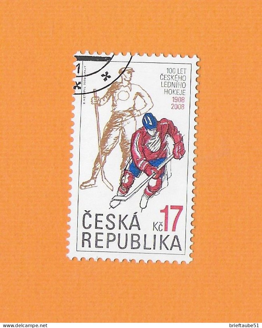 CZECH REPUBLIC 2008  Gestempelt°Used  MiNr. 558  "100 Jahre Eishockey In Böhmen # Eishockeyspieler" - Oblitérés