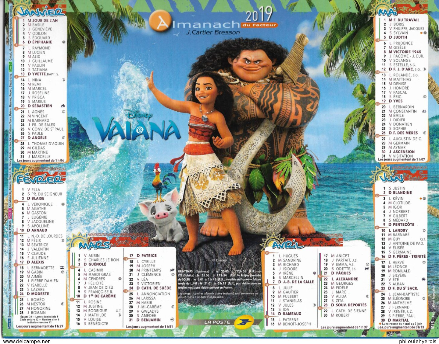 CALENDRIER 2019 VAIANA  DISNEY - Grossformat : 2001-...