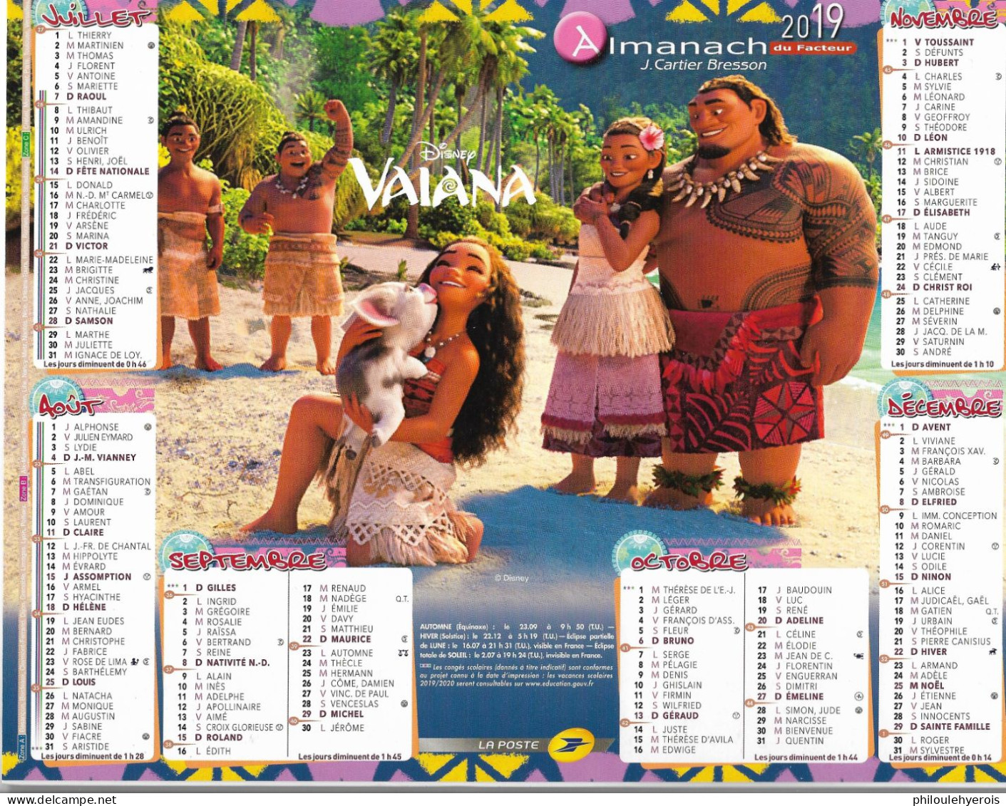 CALENDRIER 2019 VAIANA  DISNEY - Formato Grande : 2001-...