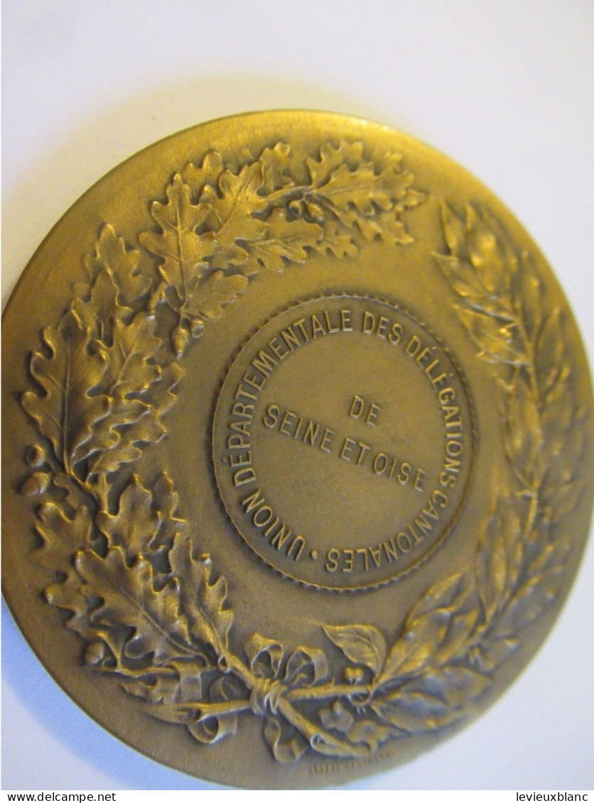 Médaille De Table/ Bronze/UNION Départementale Des Délégations Cantonales/ Seine & Oise/Vers 1920-1950         MED435 - Otros & Sin Clasificación