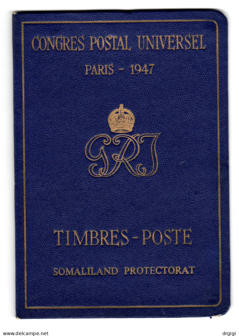 SOMALILAND, CONGRESSO POSTALE UNIVERSALE PARIGI 1947, FOLDER CON 2 SERIE MH* - Somaliland (Protectorate ...-1959)