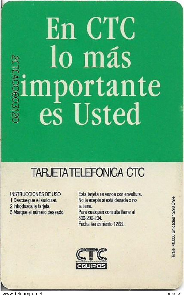 Chile - CTC - Las Siete Tazas, Talca, 12.1998, 2.000$Cp, 40.000ex, Used - Chile