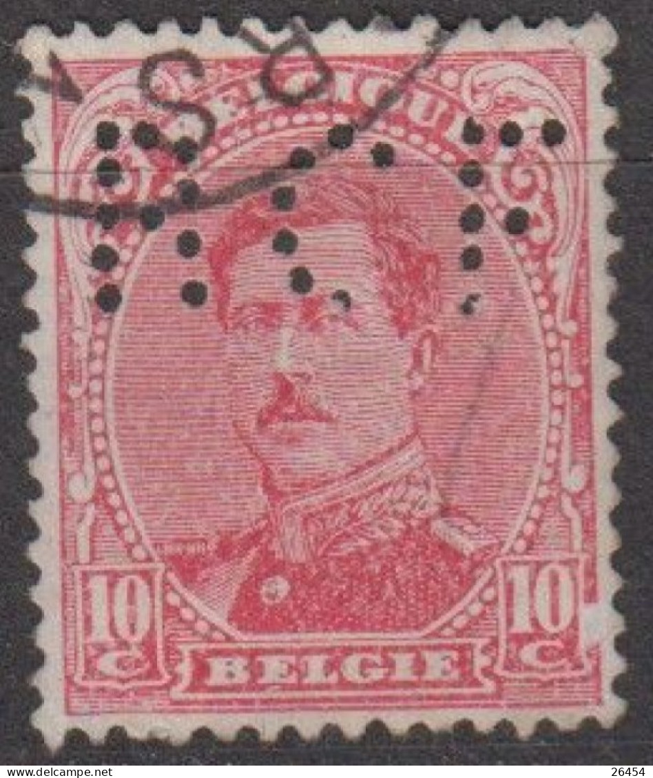 Belgique Perforé  R.C.F.   10c Rouge   Albert 1er   Type 1915    Scan Recto-verso    Oblitéré - 1909-34