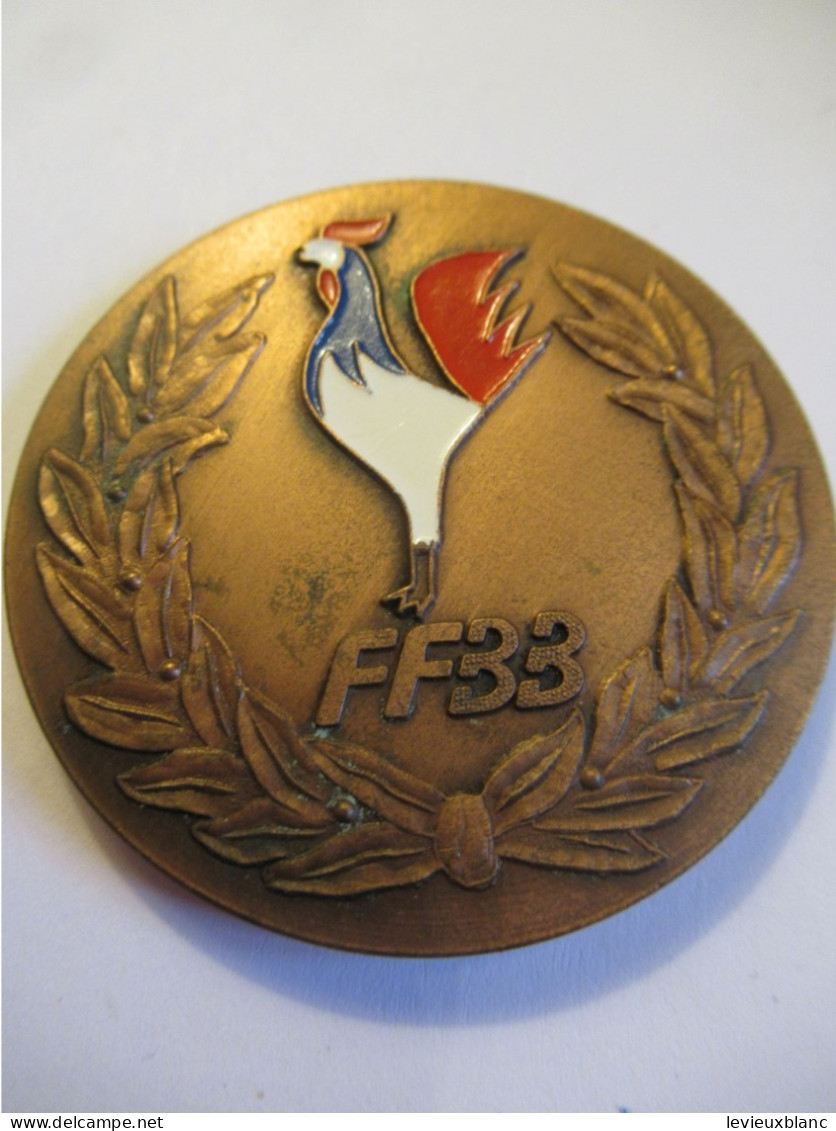 Médaille De Table/ Cuivre /Coq FF33/Fédération Française De BASKETBALL/ Jean VILLETTE/Fin XXéme        MED436 - Otros & Sin Clasificación