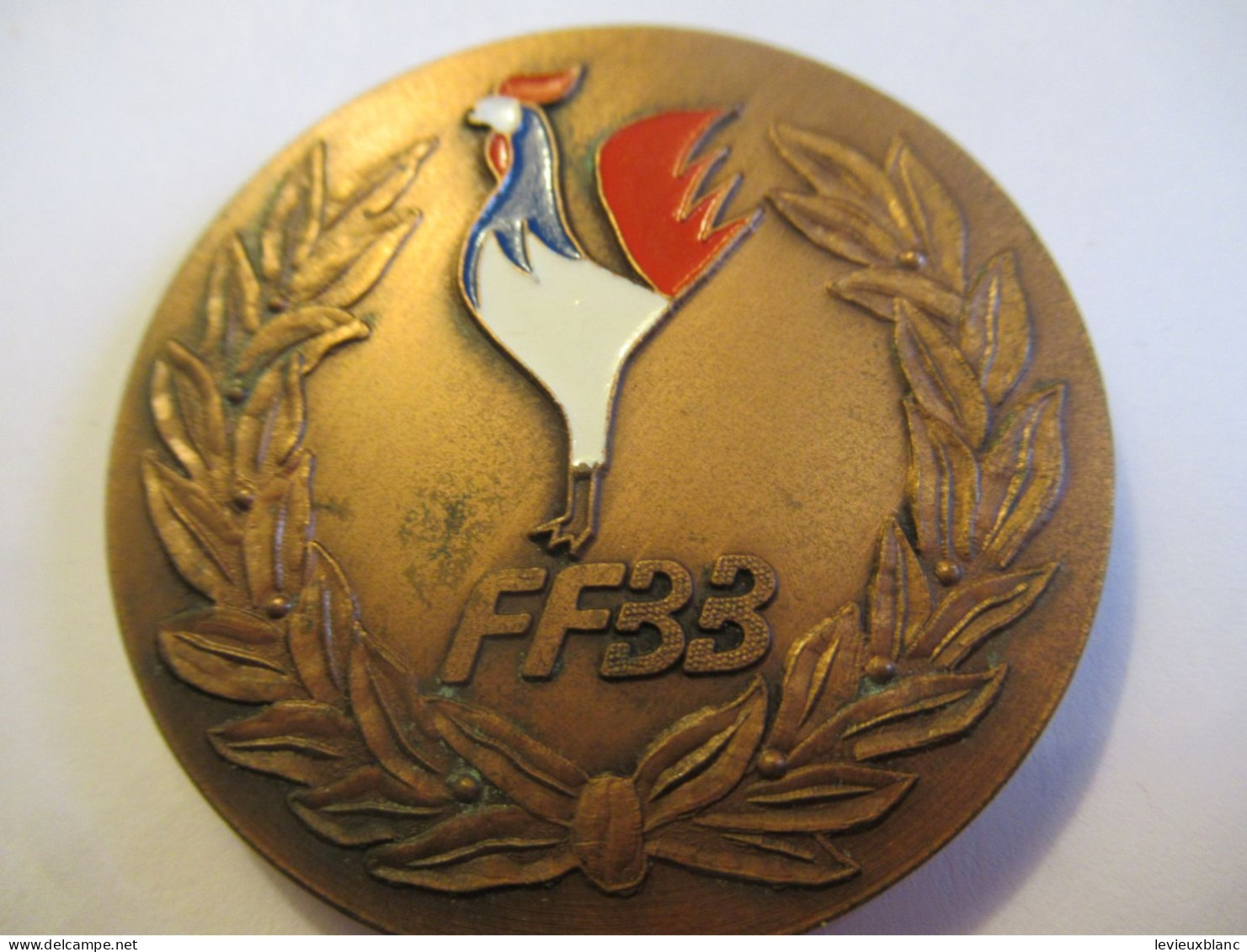 Médaille De Table/ Cuivre /Coq FF33/Fédération Française De BASKETBALL/ Jean VILLETTE/Fin XXéme        MED436 - Sonstige & Ohne Zuordnung