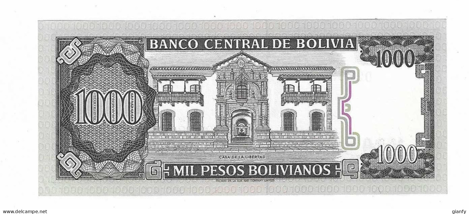 BOLIVIA 1000 PESOS 1982 - Bolivië