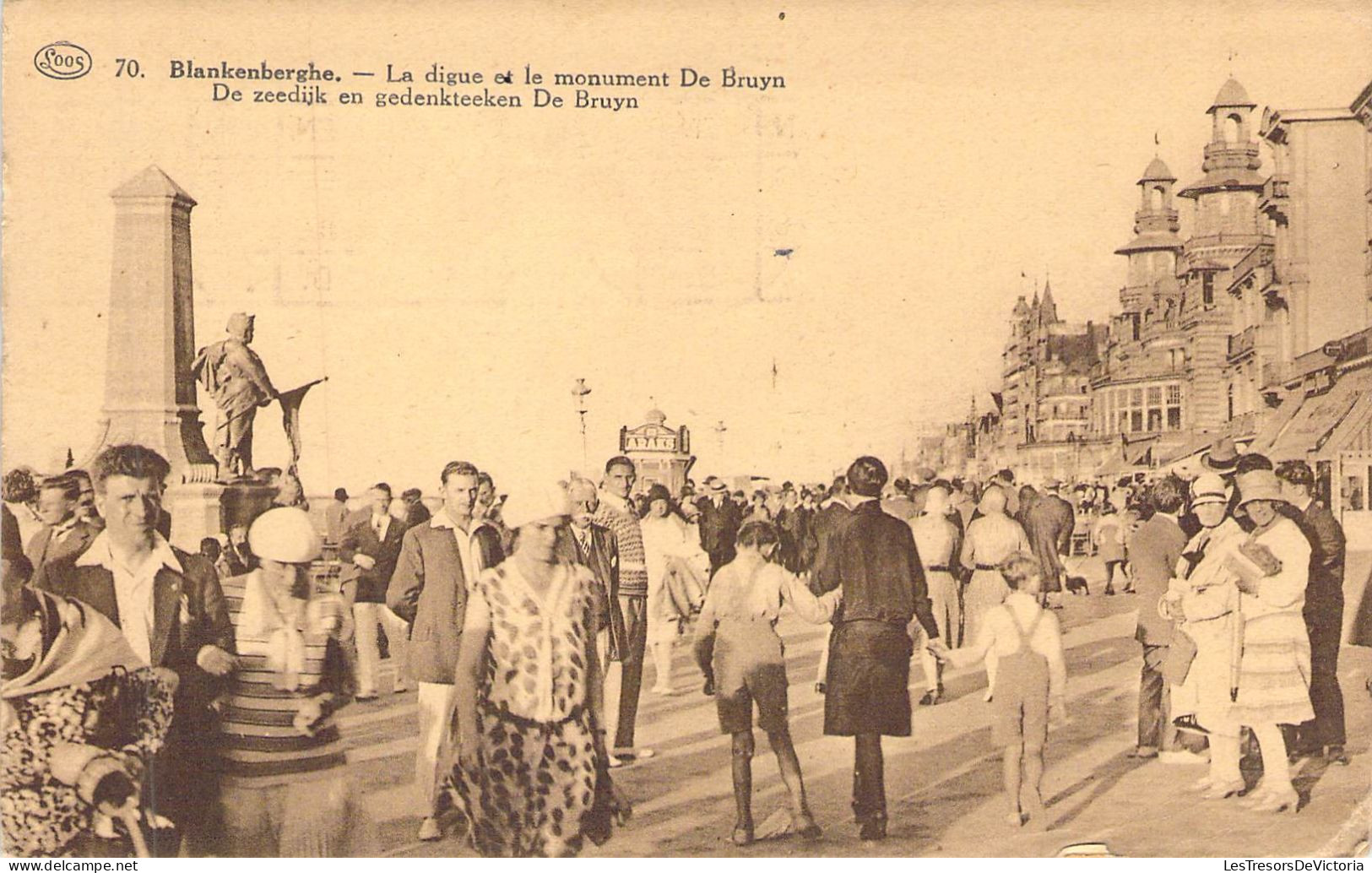 BELGIQUE - BLANKENBERGHE - La Digue Et Le Monument De Bruyn - Edition G Loos - Carte Postale Ancienne - Blankenberge