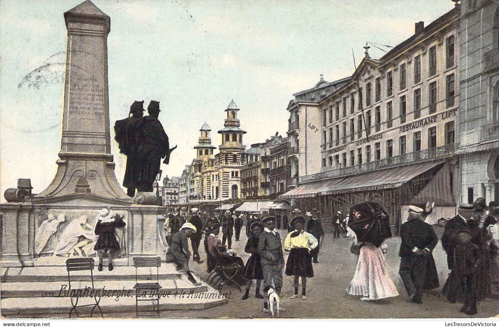 BELGIQUE - BLANKENBERGHE - La Digue Et Le Monument  - Carte Postale Ancienne - Blankenberge