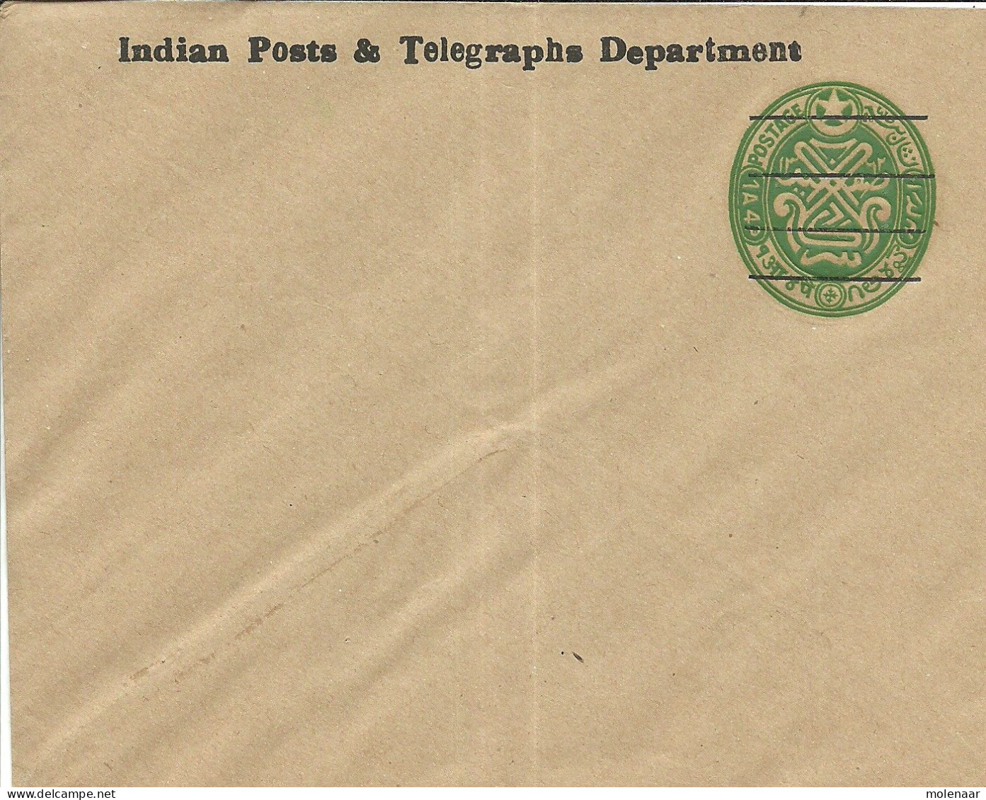 India > Postwaardestukken > Omslagen Omslag Groen 1a4p Ongebruikt Met Opdruk (10811) - Enveloppes