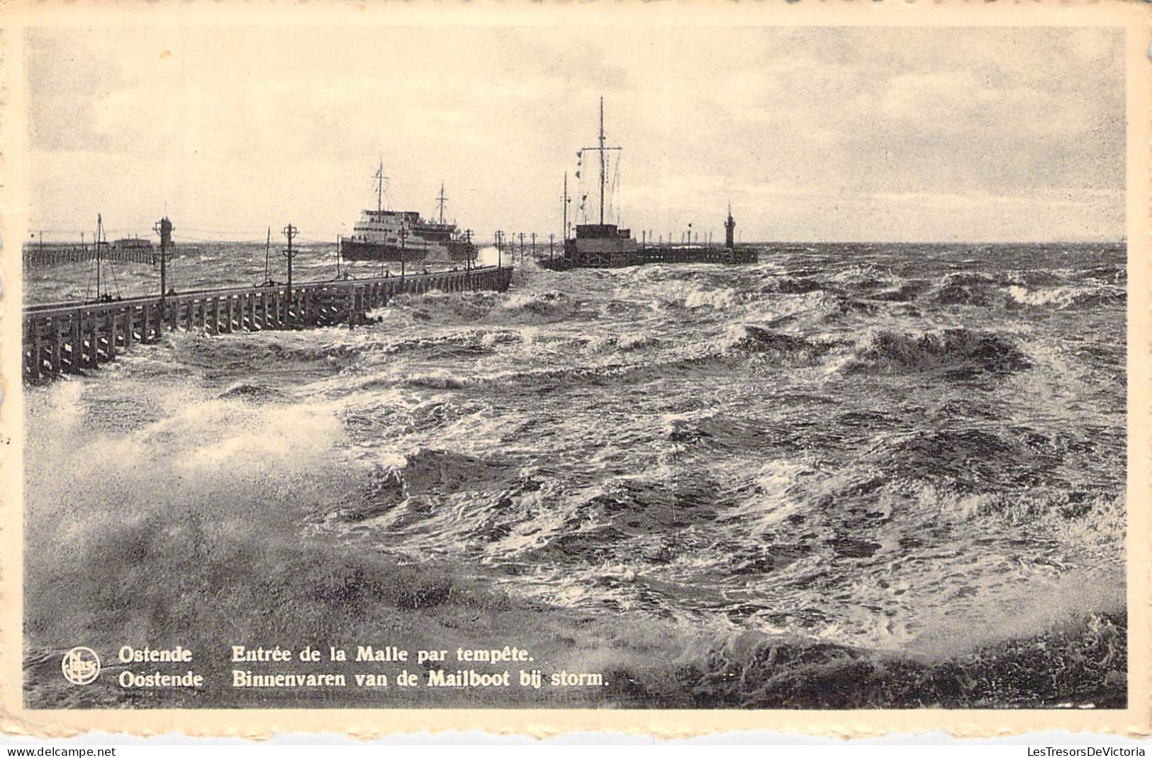 BELGIQUE - OSTENDE - Entrée De La Malle Par Tempête - Carte Postale Ancienne - Blankenberge