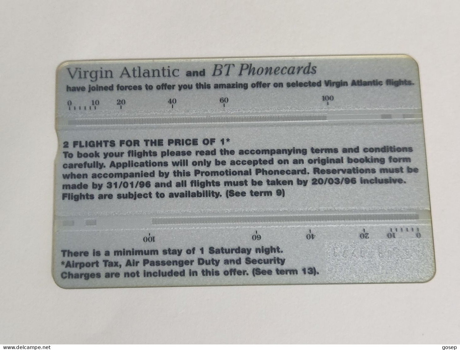 United Kingdom-(BTA144)-VIRGIN ATLANTIC-(235)(200units)(570B10223)price Cataloge18.00£-used+1card Prepiad Free - BT Emissions Publicitaires