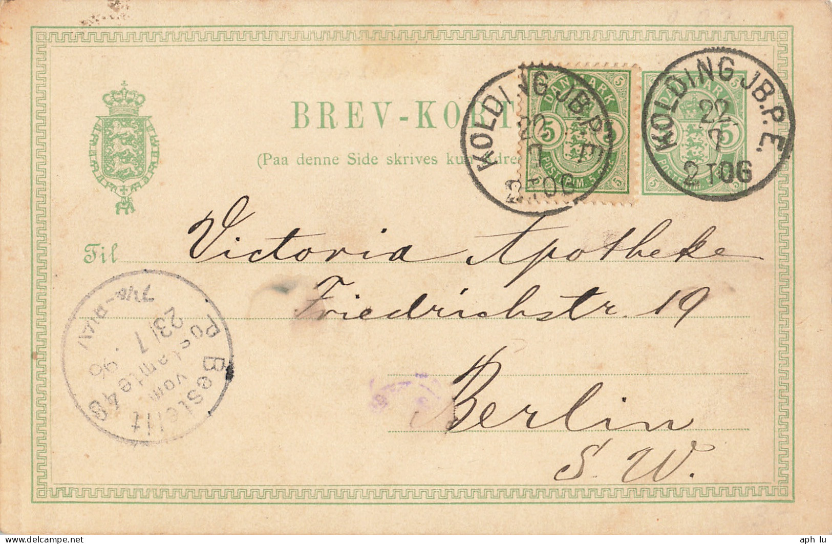 Bahnpost (R.P.O. / T.P.O.) Kolding JB.P.E. (BP1760) - Lettres & Documents