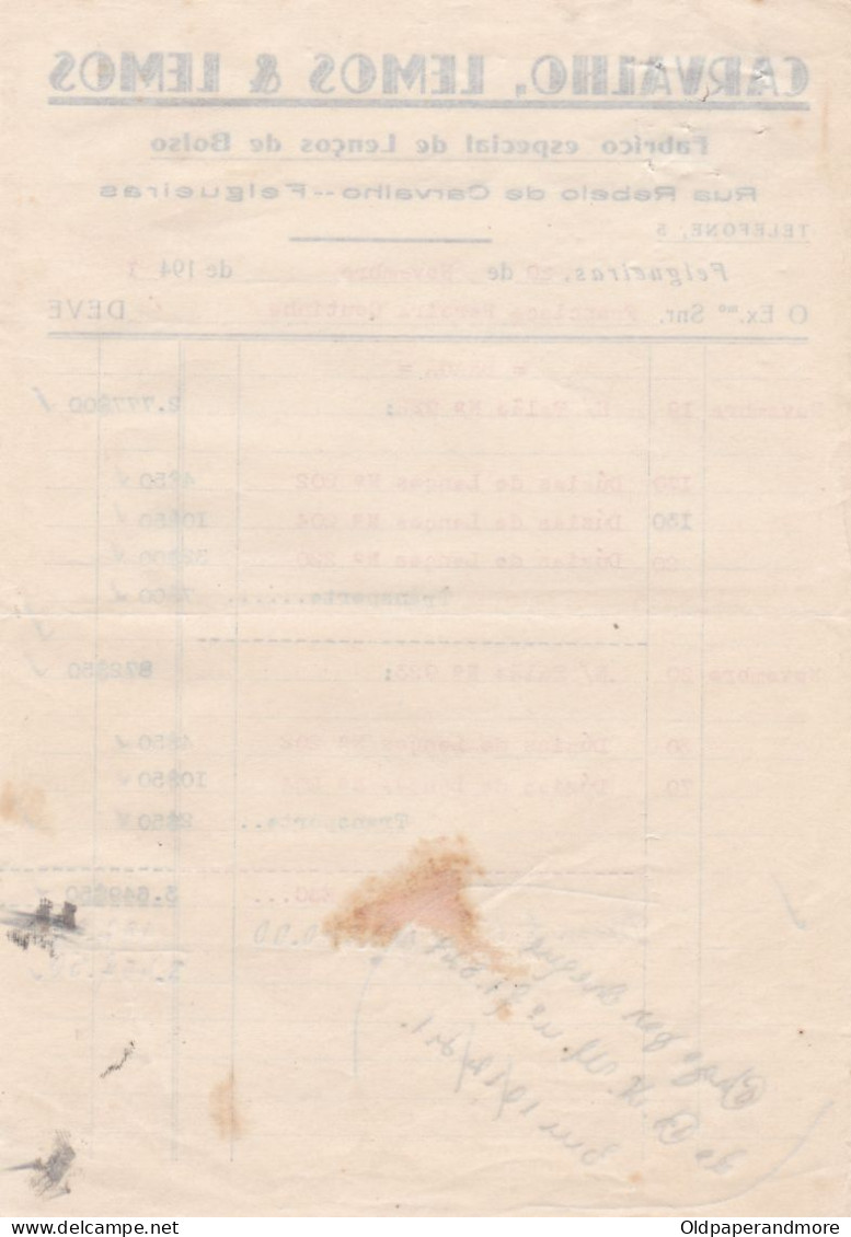 PORTUGAL - COMMERCIAL DOCUMENT - FELGUEIRAS - 1941 - Portugal