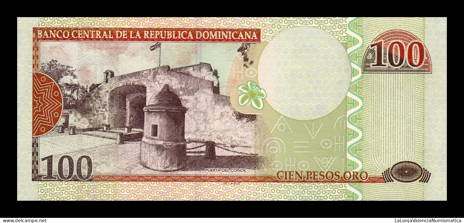 República Dominicana 100 Pesos Oro 2006 Pick 177a Low Serial 59 Sc Unc - Dominicaine