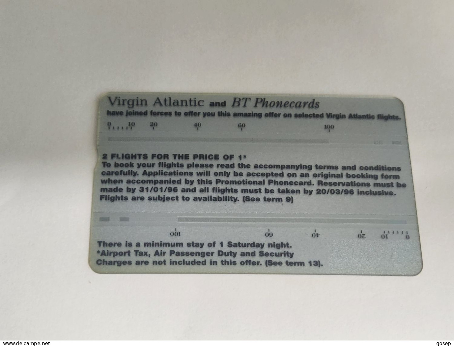 United Kingdom-(BTA144)-VIRGIN ATLANTIC-(237)(200units)(570B29061)price Cataloge18.00£-used+1card Prepiad Free - BT Emissions Publicitaires