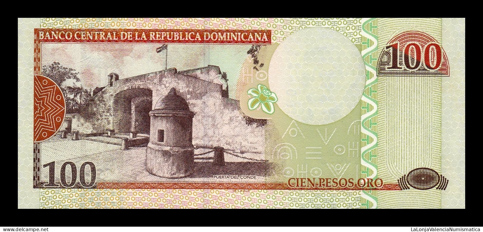 República Dominicana 100 Pesos Oro 2006 Pick 177a Low Serial 68 Sc Unc - Dominicaine