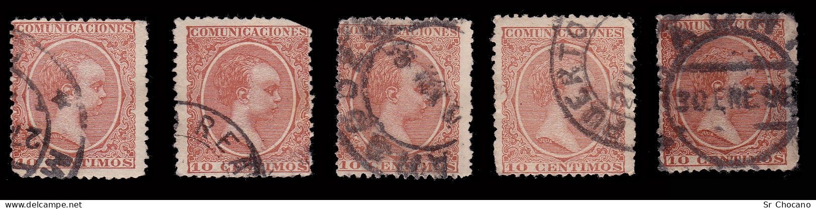 Alfonso XIII.1889-1901 .10c.Lote 25 Matasello.Edifil 217 - Usados